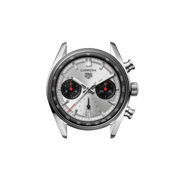 Montre TAG Heuer Carrera Chronograph "Glassbox" automatique cadran argent bracelet acier "grains de riz" 39 mm