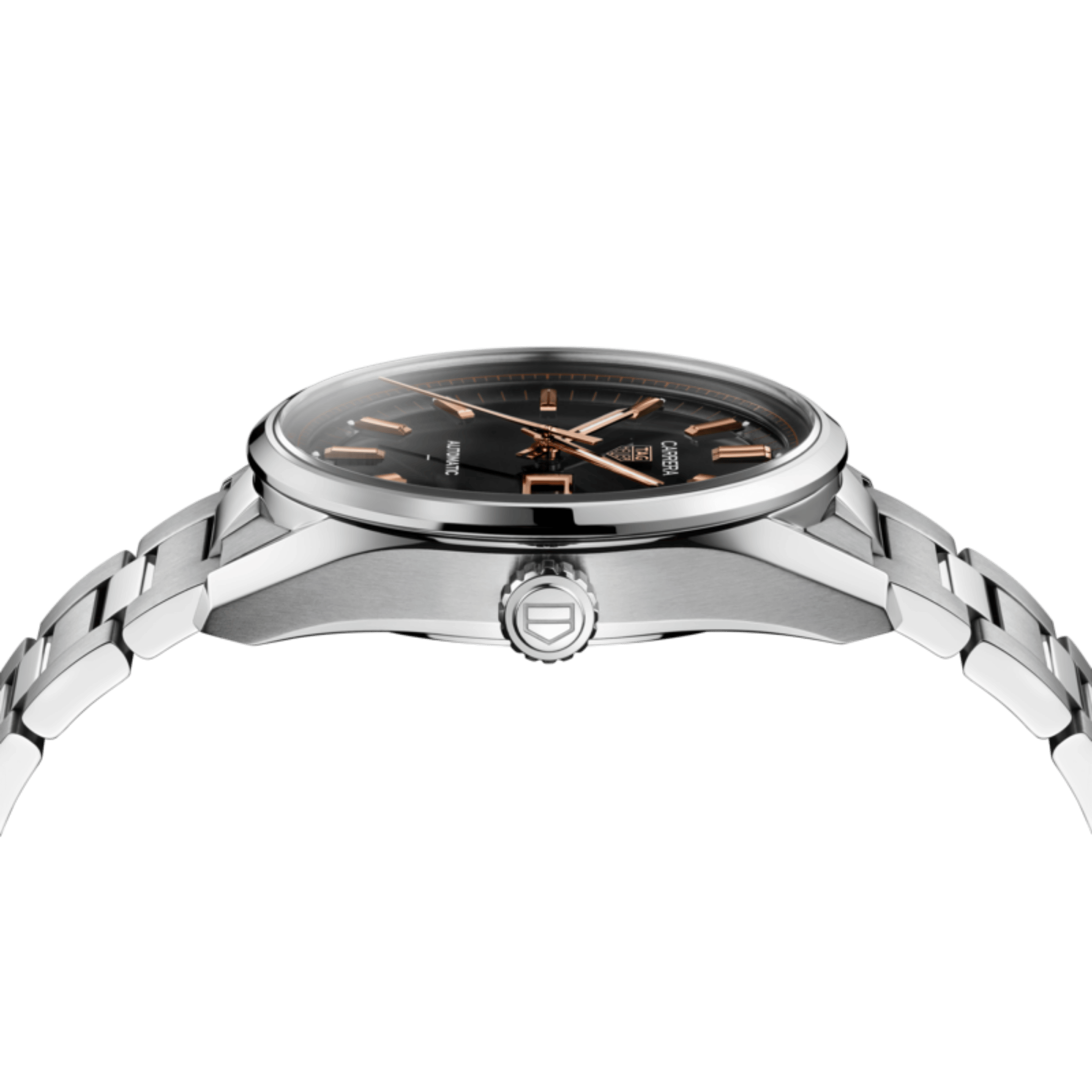 TAG Heuer Carrera Day-Date Automatic black dial steel bracelet 41 mm