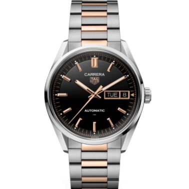 TAG Heuer Carrera Day-Date Automatic black dial steel & rose gold bracelet 41 mm