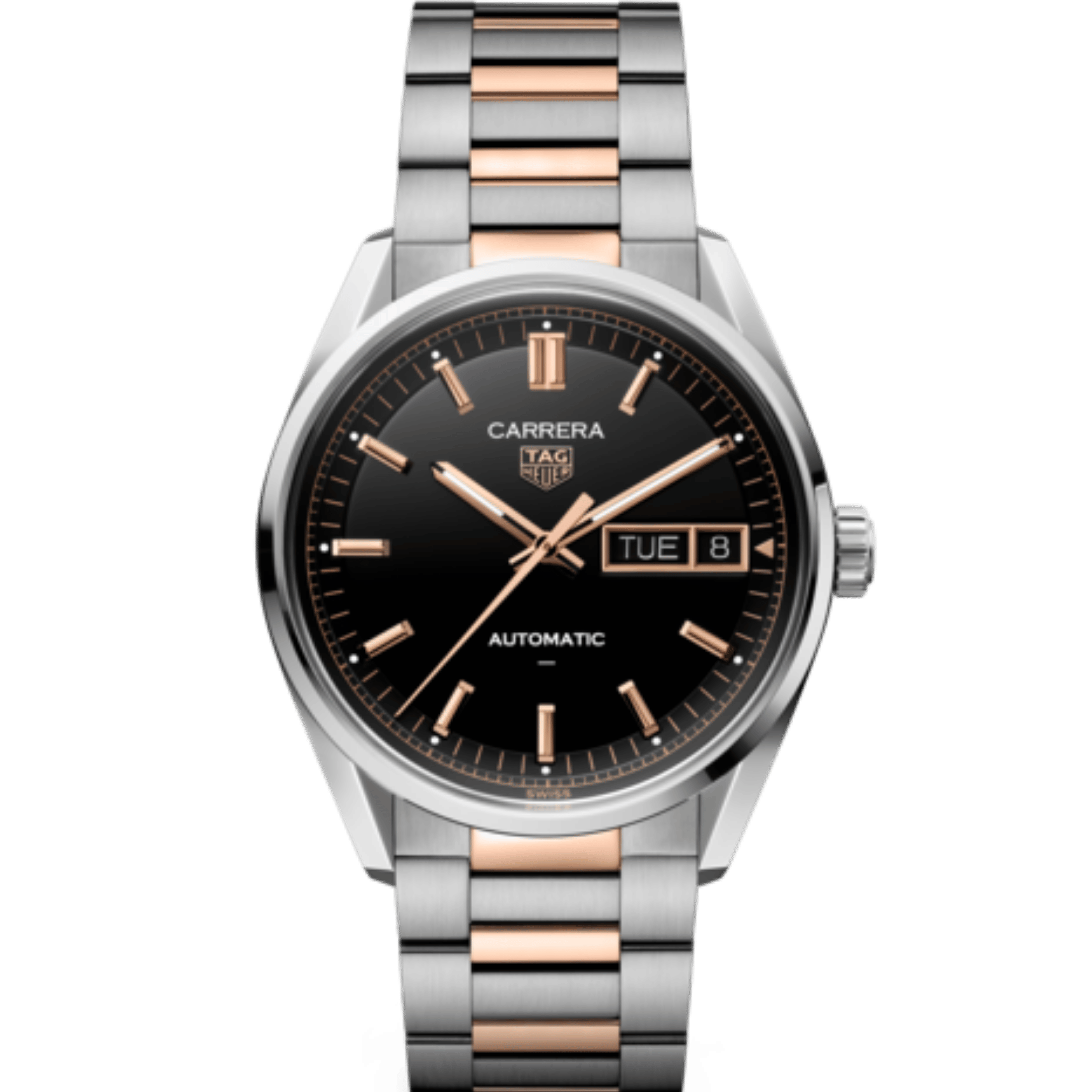 TAG Heuer Carrera Day-Date Automatic black dial steel & rose gold bracelet 41 mm