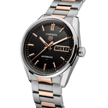TAG Heuer Carrera Day-Date Automatic black dial steel & rose gold bracelet 41 mm