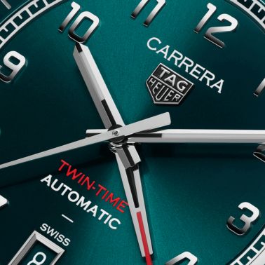 TAG Heuer Carrera Date Twin-Time automatic GMT green dial steel bracelet 41 mm