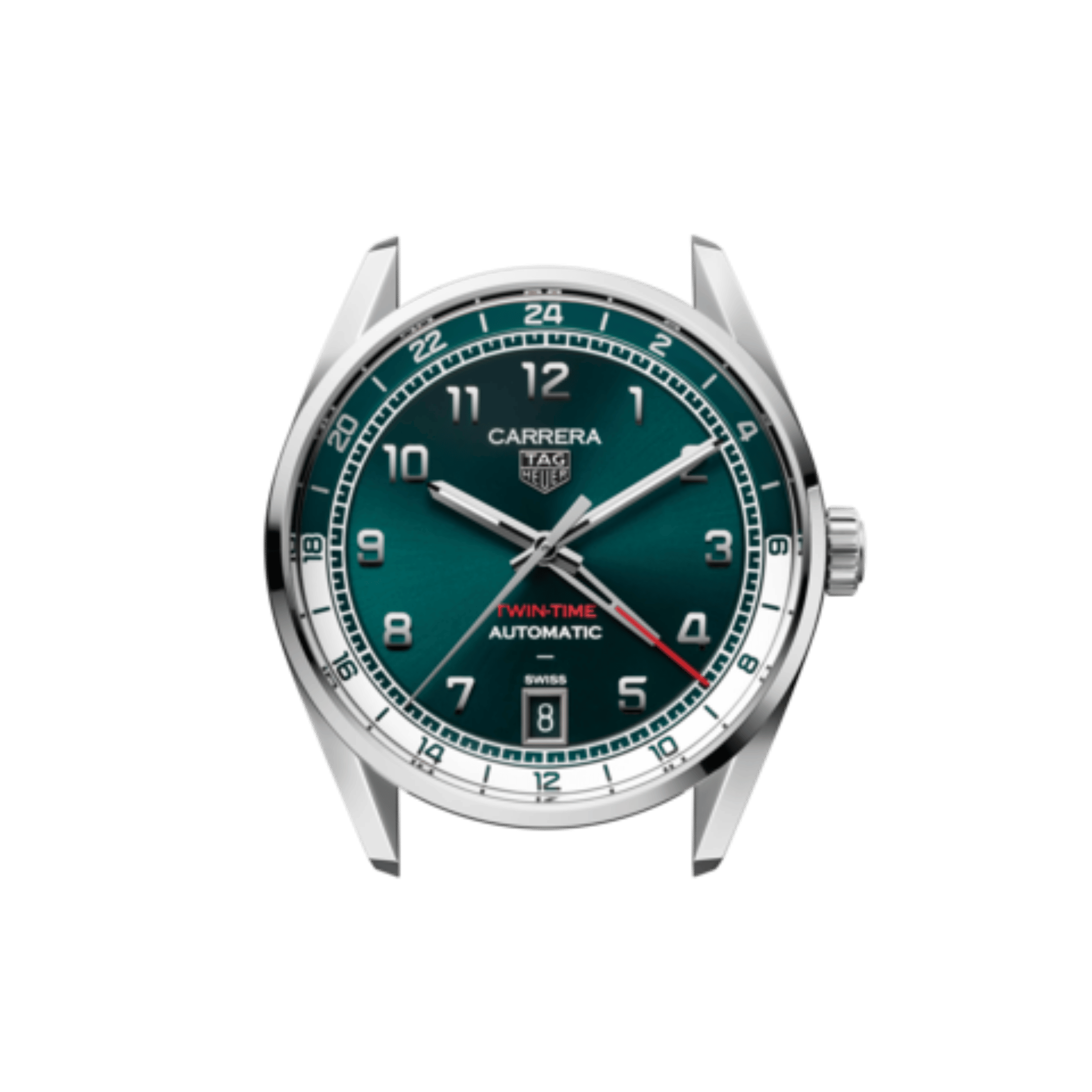 TAG Heuer Carrera Date Twin-Time automatic GMT green dial steel bracelet 41 mm
