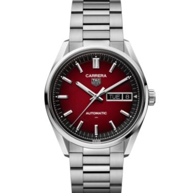 TAG Heuer Carrera Day-Date Automatic red dial steel bracelet 41 mm