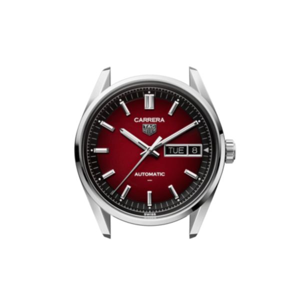 Montre TAG Heuer Carrera Day-Date automatique cadran rouge bracelet acier 41 mm