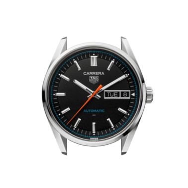 TAG Heuer Carrera Day-Date Automatic black dial leather strap 41 mm