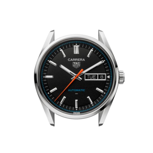 TAG Heuer Carrera Day-Date Automatic black dial leather strap 41 mm