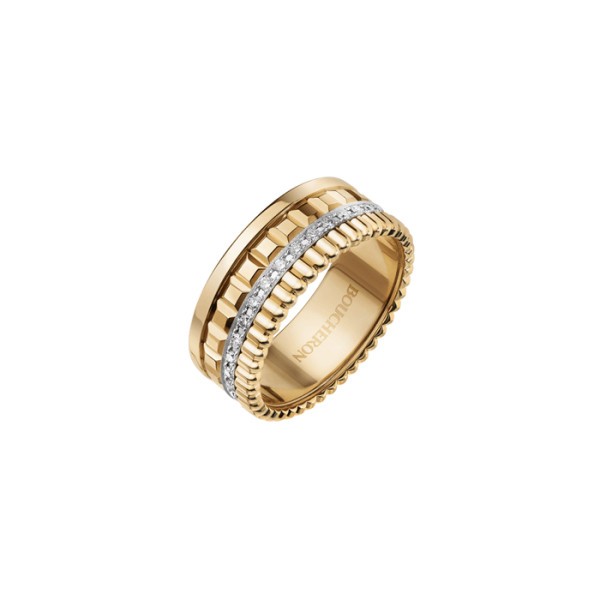 Bague Boucheron Quatre Radiant Edition petit modèle en or jaune et diamants JRG02487