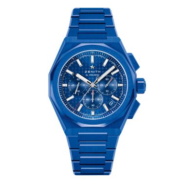 Montre Zenith Defy Skyline Chronographe El-Primero 160ème Anniversaire Céramique Bleue automatique cadran bleu bracelet céramiqu