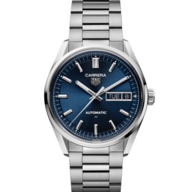 Montre TAG Heuer Carrera Day-Date automatique cadran bleu bracelet acier 41 mm