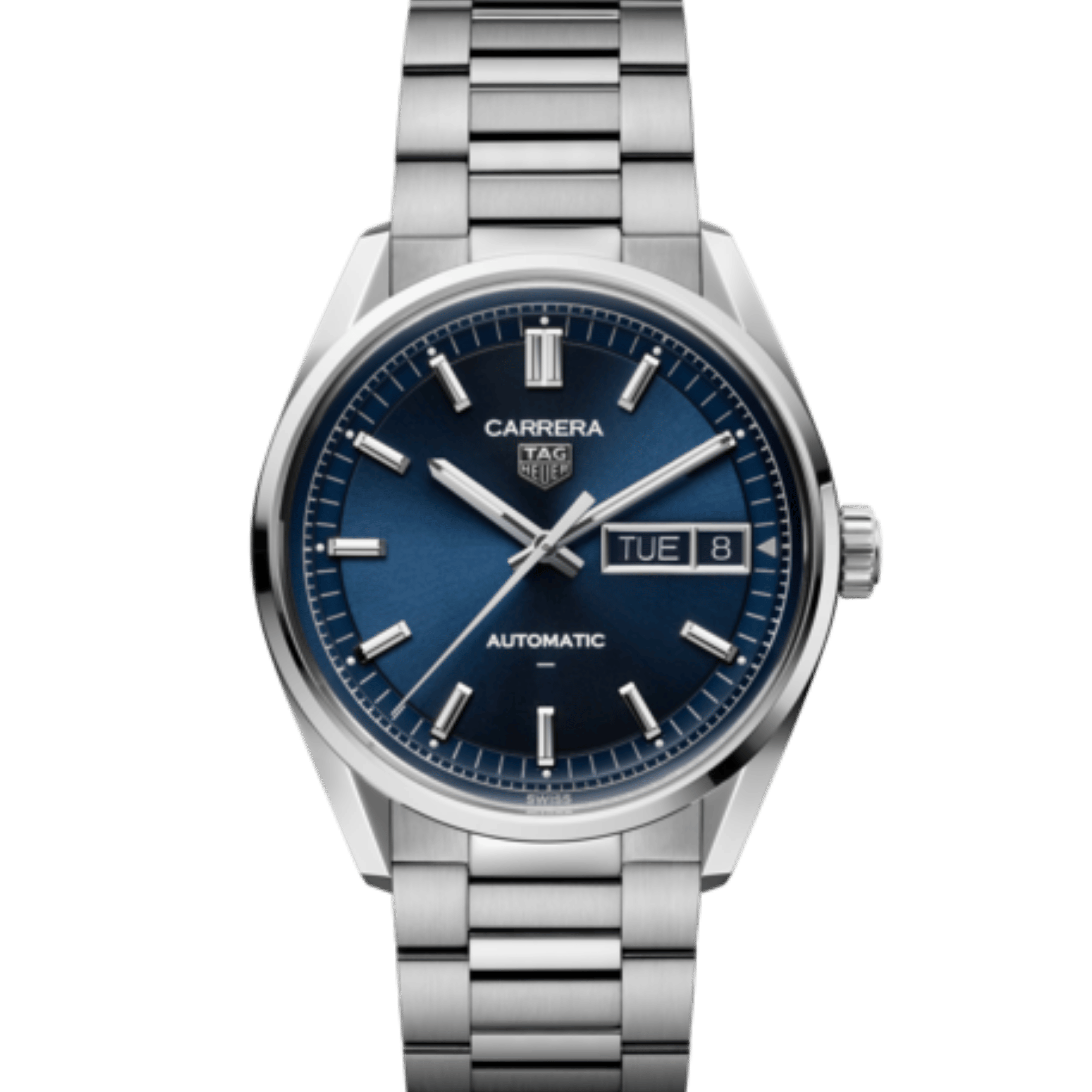 TAG Heuer Carrera Day-Date Automatic blue dial steel bracelet 41 mm