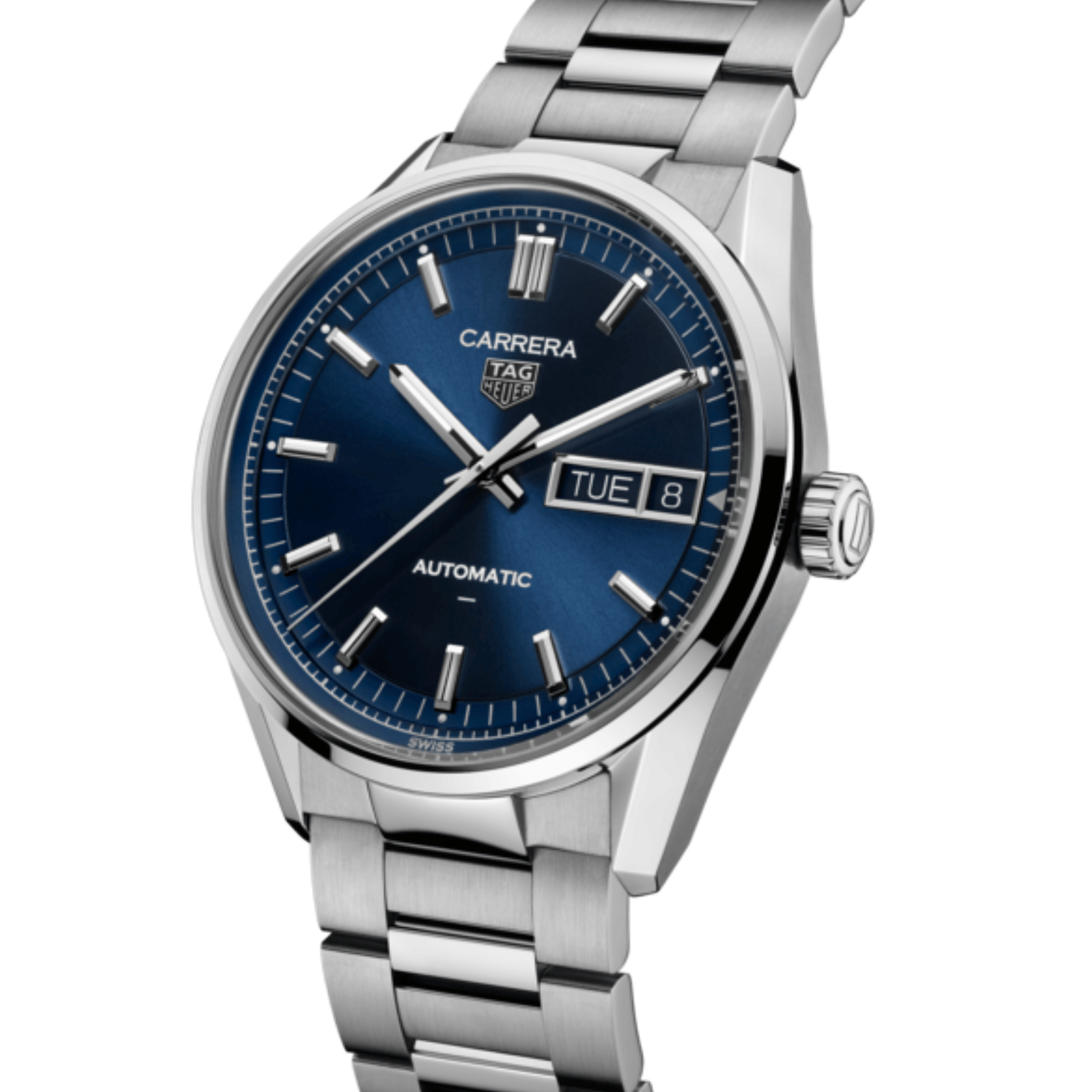 TAG Heuer Carrera Day-Date Automatic blue dial steel bracelet 41 mm