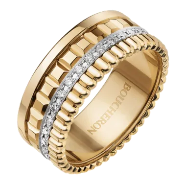 Bague Boucheron Quatre Radiant Edition petit modèle en or jaune et diamants
