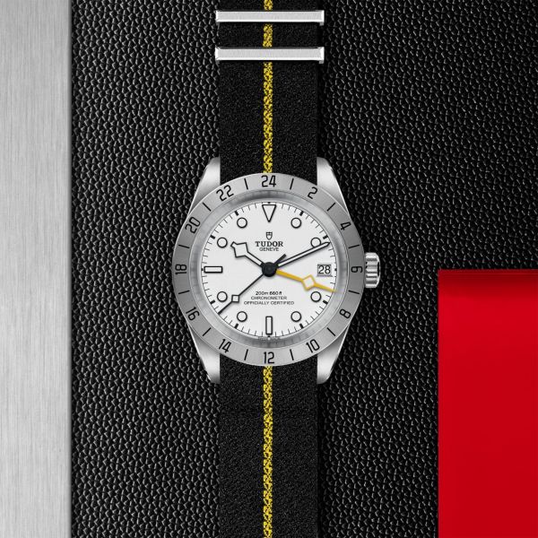 Tudor Black Bay Pro automatic opaline white dial fabric strap 39 mm