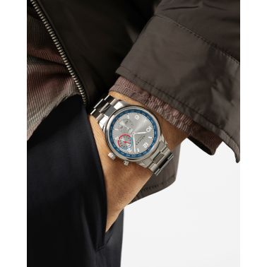 Watch Nomos Club Sport Neomatik Worldtimer Mondial sapphire back silver dial steel bracelet