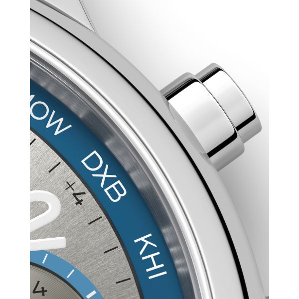 Watch Nomos Club Sport Neomatik Worldtimer Mondial sapphire back silver dial steel bracelet