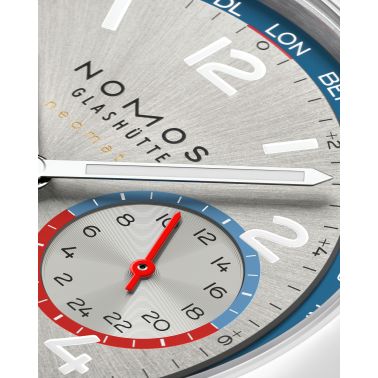 Watch Nomos Club Sport Neomatik Worldtimer Mondial sapphire back silver dial steel bracelet