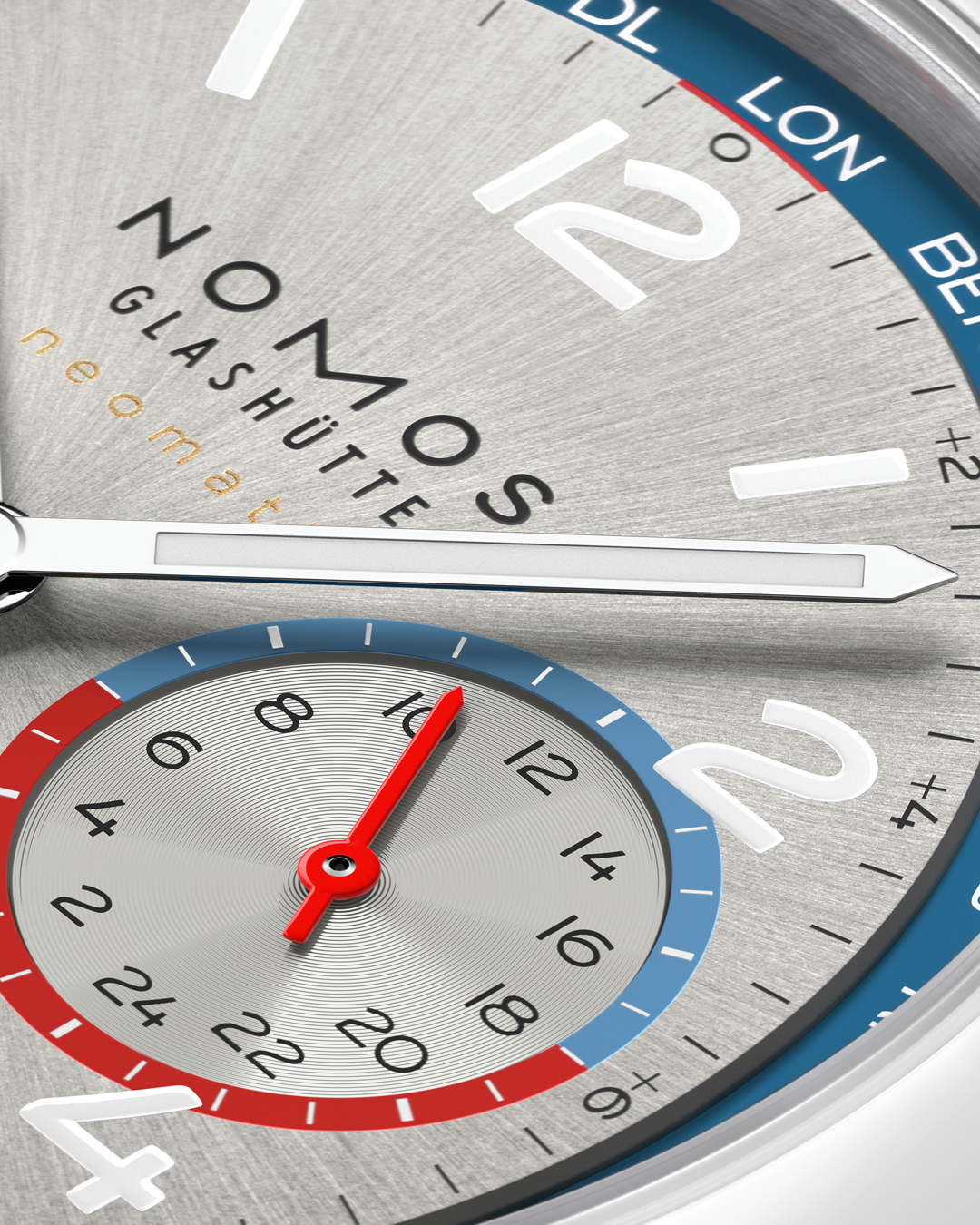 Watch Nomos Club Sport Neomatik Worldtimer Mondial sapphire back silver dial steel bracelet