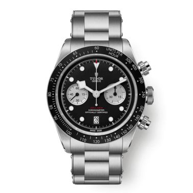 Tudor Black Bay Chrono automatic black dial riveted steel bracelet 41 mm