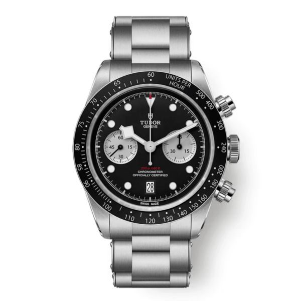 Montre Tudor Black Bay Chrono automatique cadran noir bracelet acier riveté 41 mm