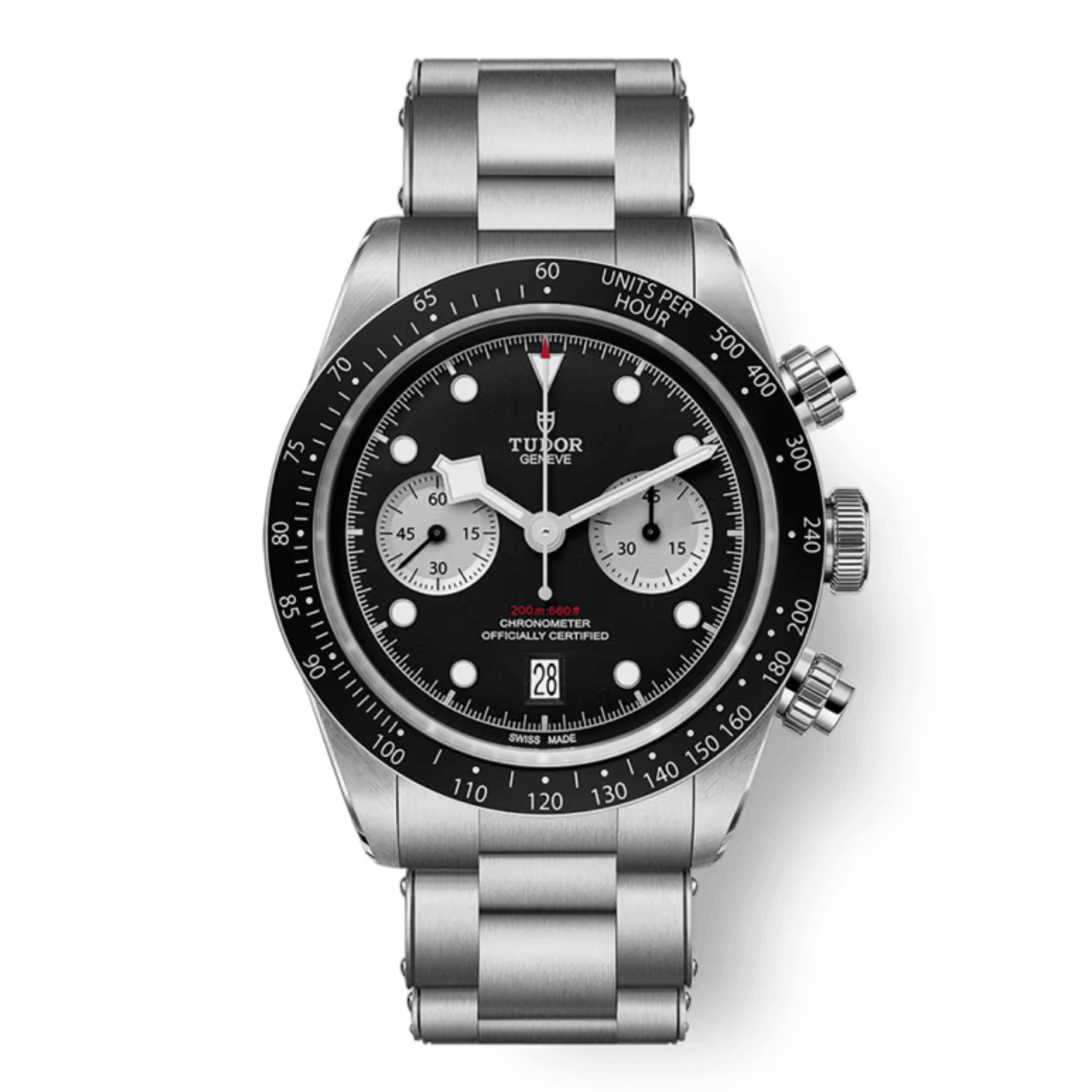 Tudor Black Bay Chrono automatic black dial riveted steel bracelet 41 mm