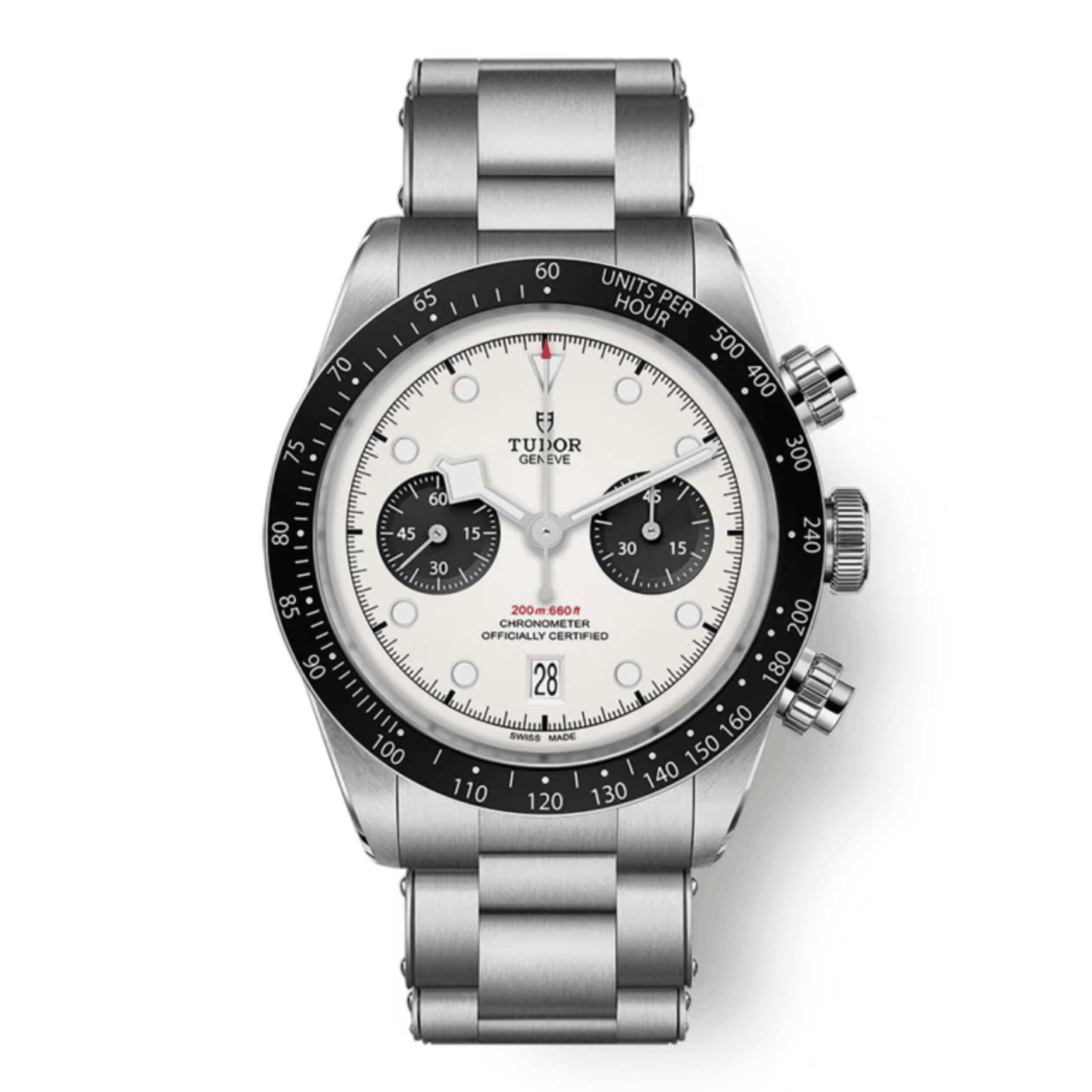 Tudor Black Bay Chrono automatic opaline white dial riveted steel bracelet 41 mm