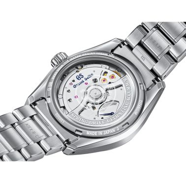 Montre Grand Seiko Evolution 9 Spring Drive U.F.A cadran bleu pâle bracelet titane 37 mm