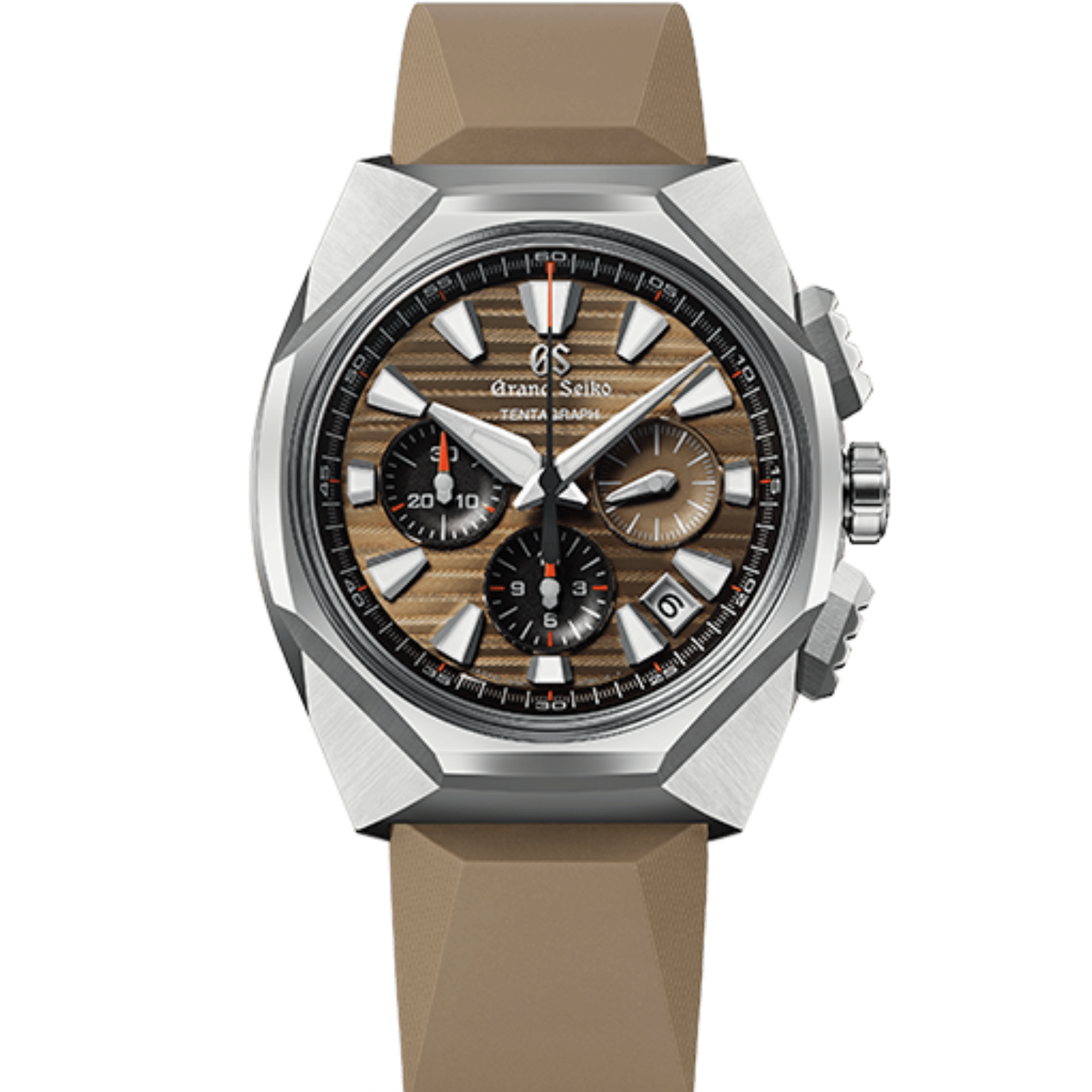 Montre Grand Seiko Sport Tokyo Lion Tentagraph automatique cadran marron bracelet caoutchouc 43 mm