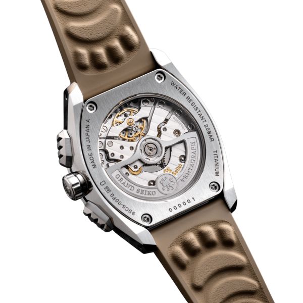 Montre Grand Seiko Sport Tokyo Lion Tentagraph automatique cadran marron bracelet caoutchouc 43 mm