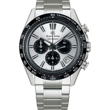 Grand Seiko Evolution 9 Tentagraph chrono automatic Hi-Beats titanium silver dial titanium bracelet 43,2 mm