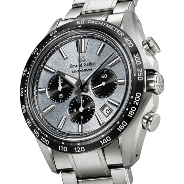 Grand Seiko Evolution 9 Tentagraph chrono automatic Hi-Beats titanium silver dial titanium bracelet 43,2 mm