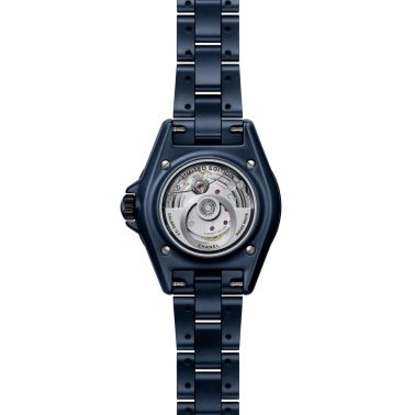 Montre CHANEL J12 BLEU automatique cadran bleu, index diamants et bracelet céramique bleu 33 mm
