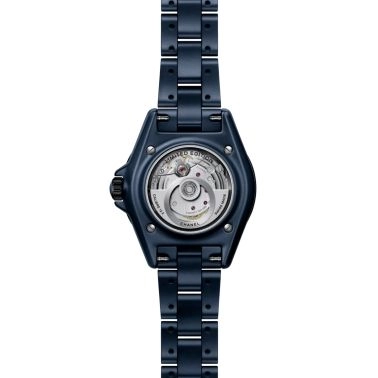 Montre CHANEL J12 BLEU automatique cadran bleu, index diamants et bracelet céramique bleu 33 mm