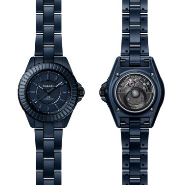 CHANEL J12 BLUE automatic watch, blue dial, blue sapphire hour markers and 33 mm blue ceramic strap