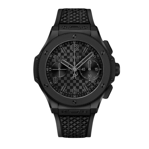 Montre Hublot Big Bang 20ème Anniversaire All Black automatique cadran carbone bracelet caoutchouc 43 mm