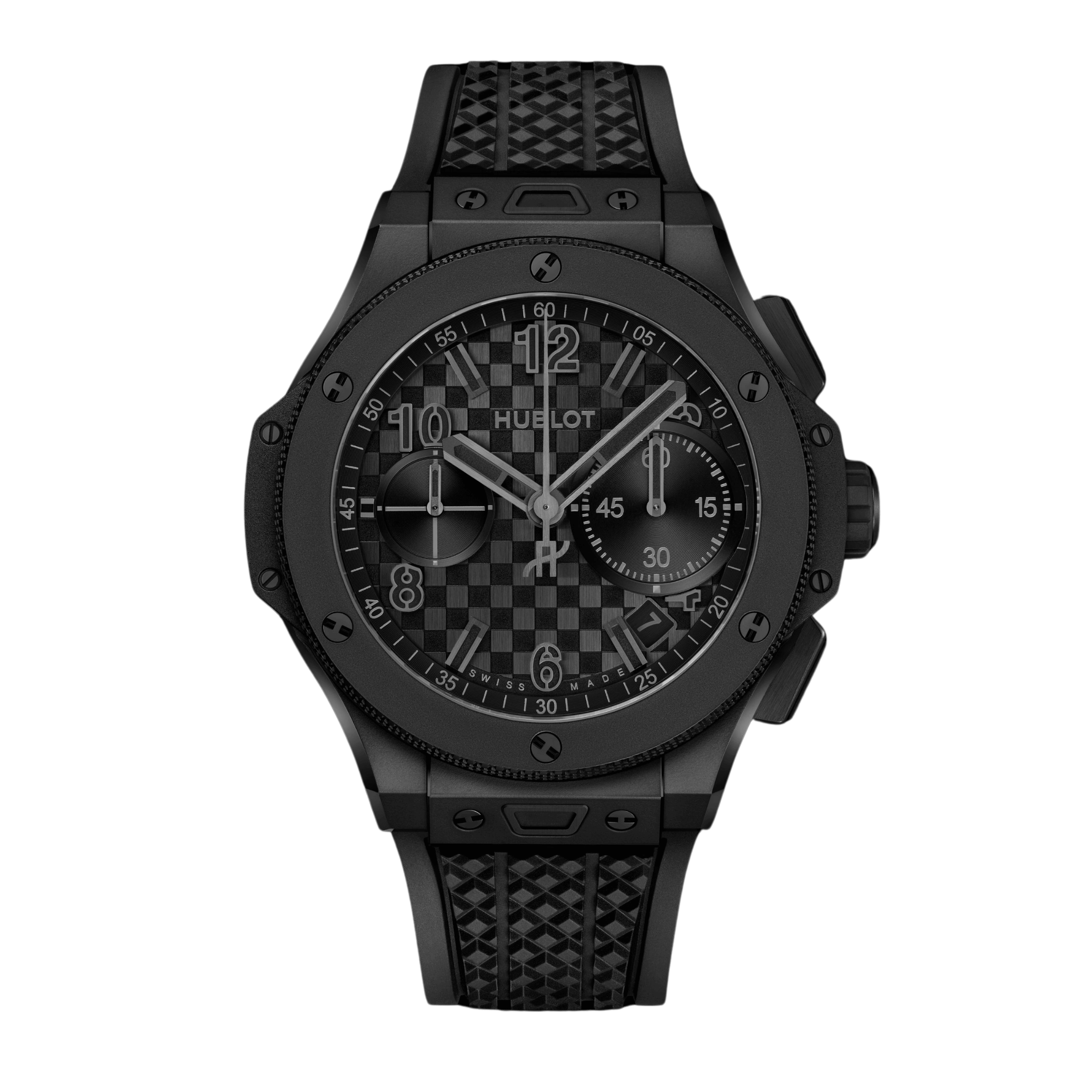 Montre Hublot Big Bang 20ème Anniversaire All Black automatique cadran carbone bracelet caoutchouc 43 mm