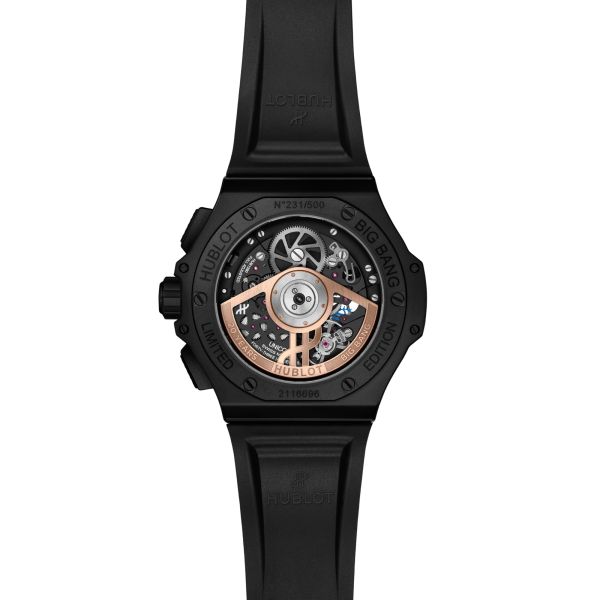 Montre Hublot Big Bang 20ème Anniversaire All Black automatique cadran carbone bracelet caoutchouc 43 mm