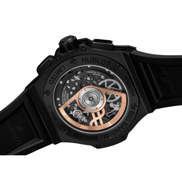 Hublot Big Bang 20th Anniversary All Black automatic carbon dial rubber strap 43 mm