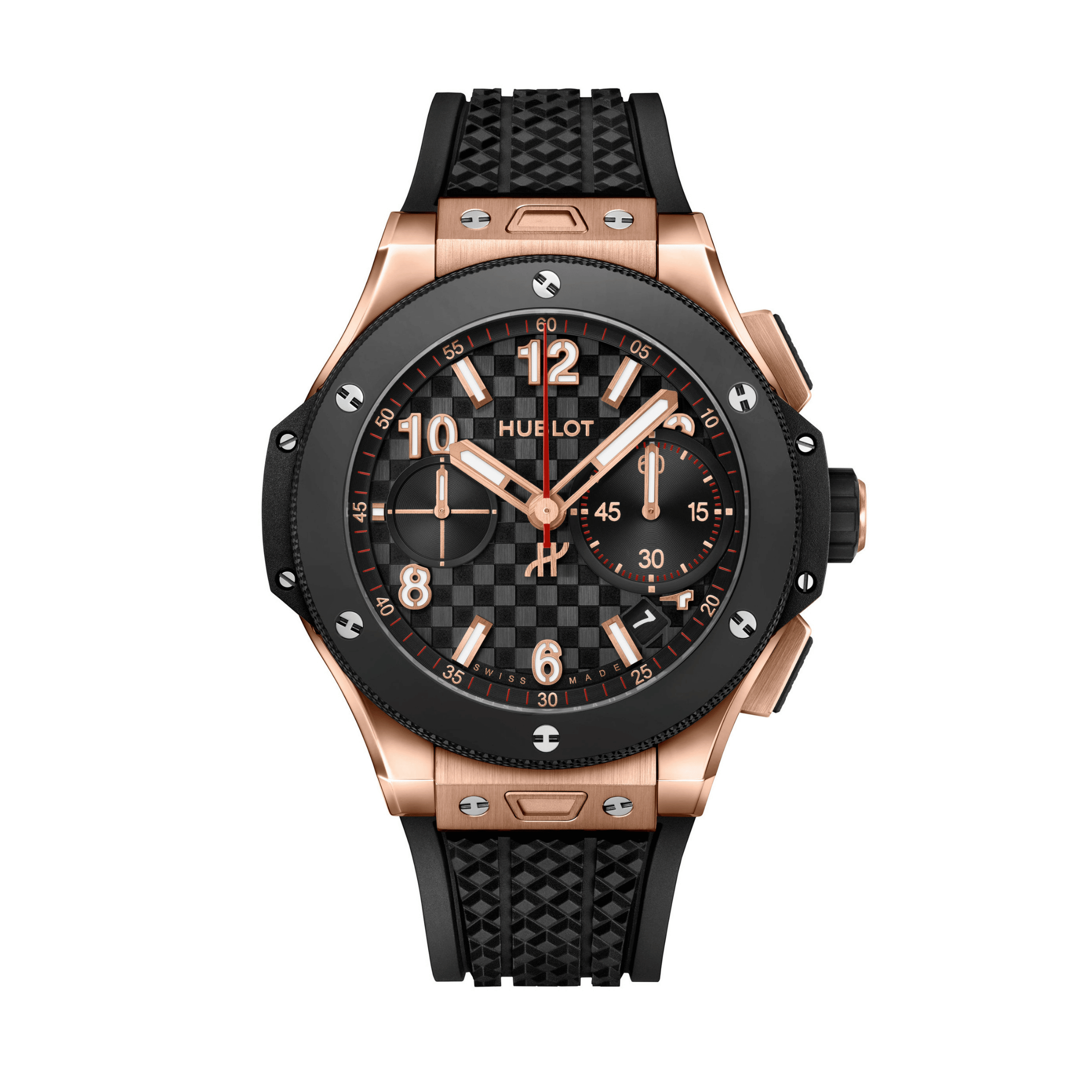 Montre Hublot Big Bang 20ème Anniversaire King Gold Ceramic automatique cadran carbone bracelet caoutchouc 43 mm
