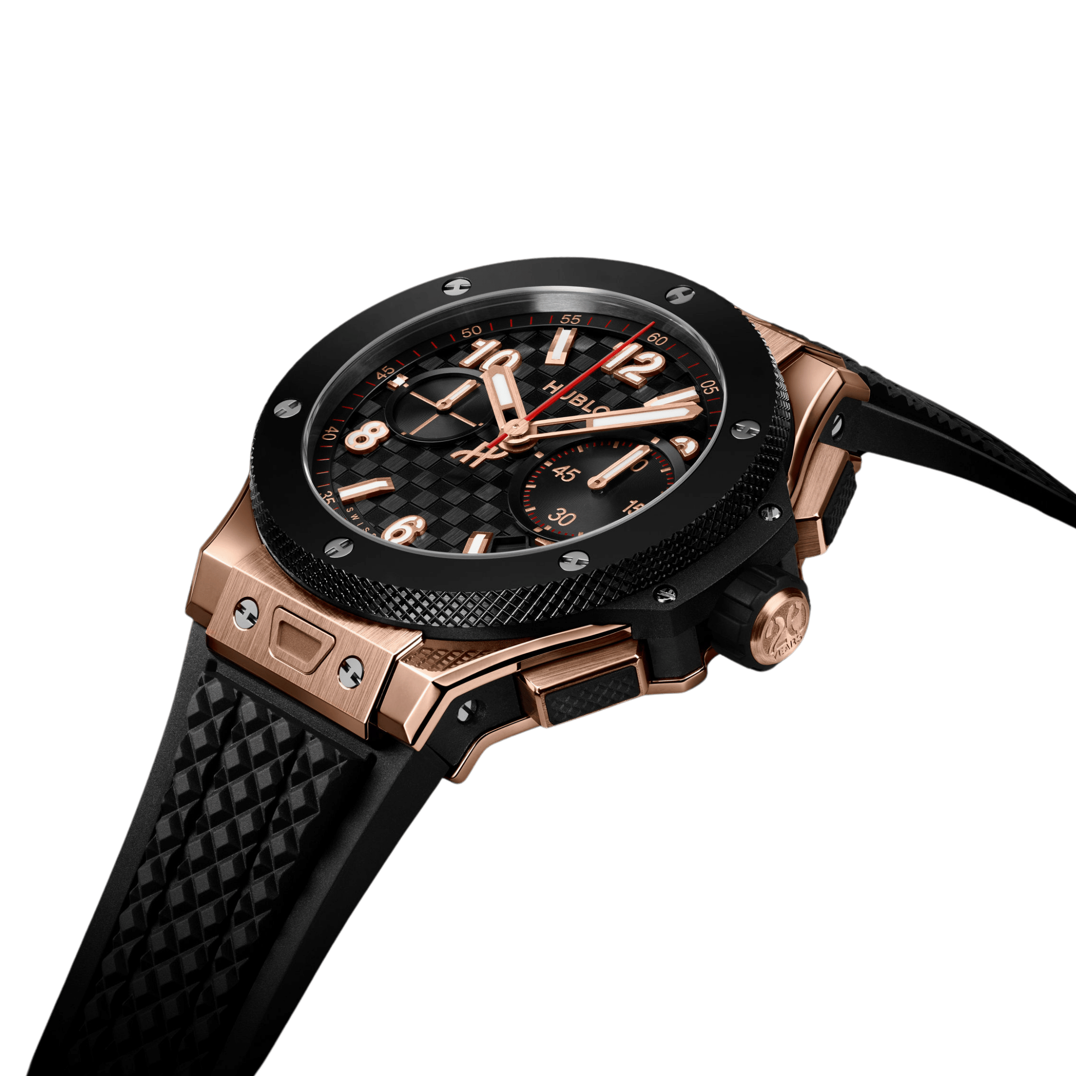 Montre Hublot Big Bang 20ème Anniversaire King Gold Ceramic automatique cadran carbone bracelet caoutchouc 43 mm