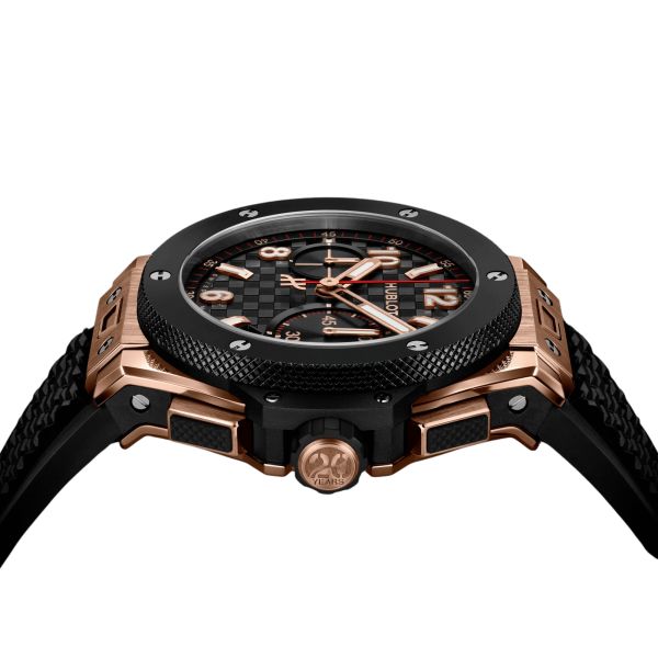 Montre Hublot Big Bang 20ème Anniversaire King Gold Ceramic automatique cadran carbone bracelet caoutchouc 43 mm