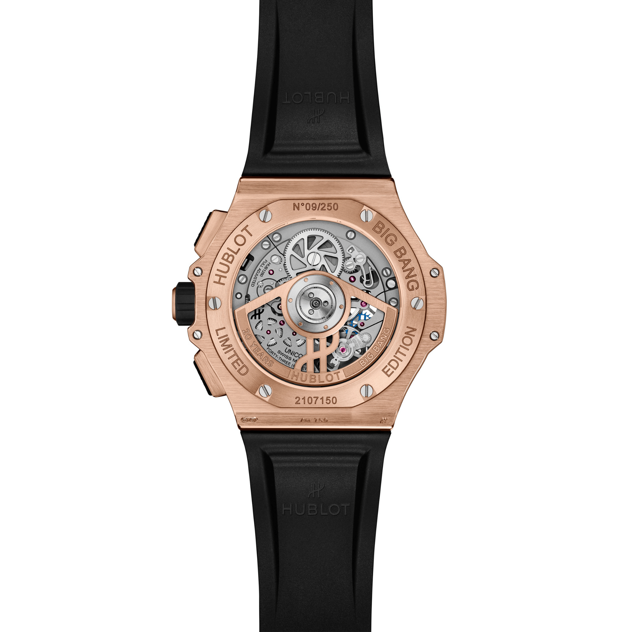 Montre Hublot Big Bang 20ème Anniversaire King Gold Ceramic automatique cadran carbone bracelet caoutchouc 43 mm