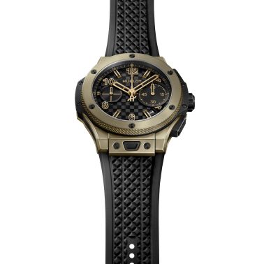 Montre Hublot Big Bang 20ème Anniversaire Full Magic Gold automatique cadran carbone bracelet caoutchouc 43 mm