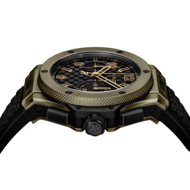 Hublot Big Bang 20th Anniversary Full Magic Gold automatic carbon dial rubber strap 43 mm