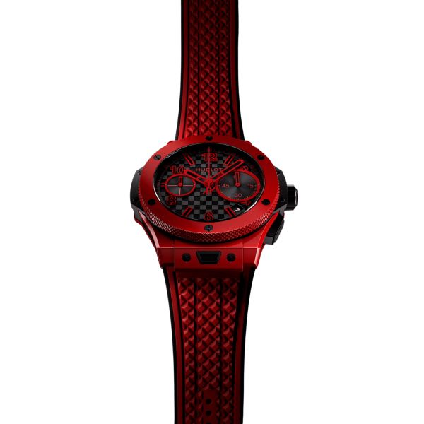 Hublot Big Bang 20th Anniversary Red Magic automatic carbon dial rubber strap 43 mm