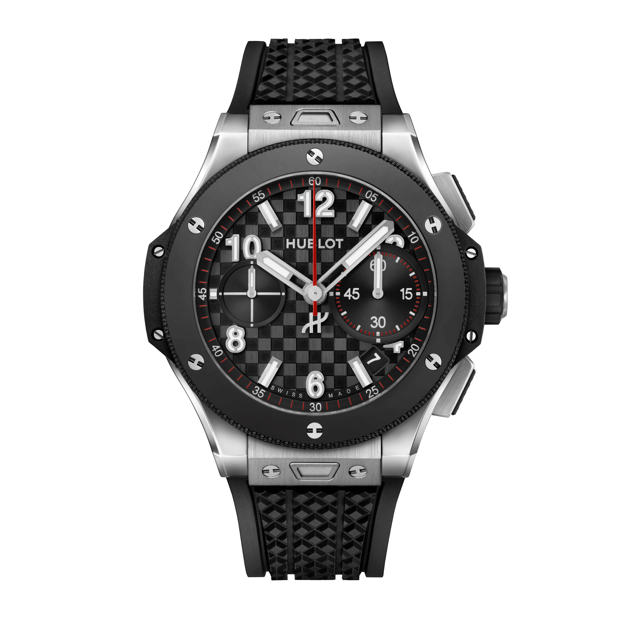 Montre Hublot Big Bang 20ème Anniversaire Titanium Ceramic automatique cadran carbone bracelet caoutchouc 43 mm