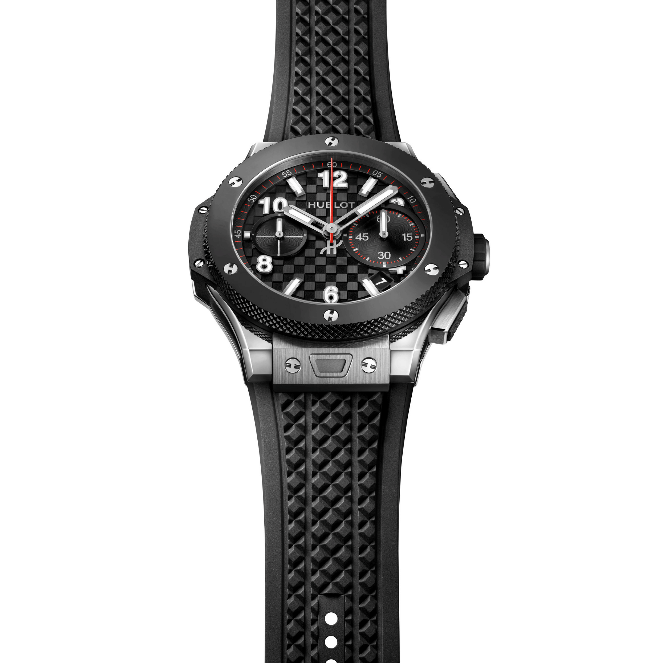 Montre Hublot Big Bang 20ème Anniversaire Titanium Ceramic automatique cadran carbone bracelet caoutchouc 43 mm