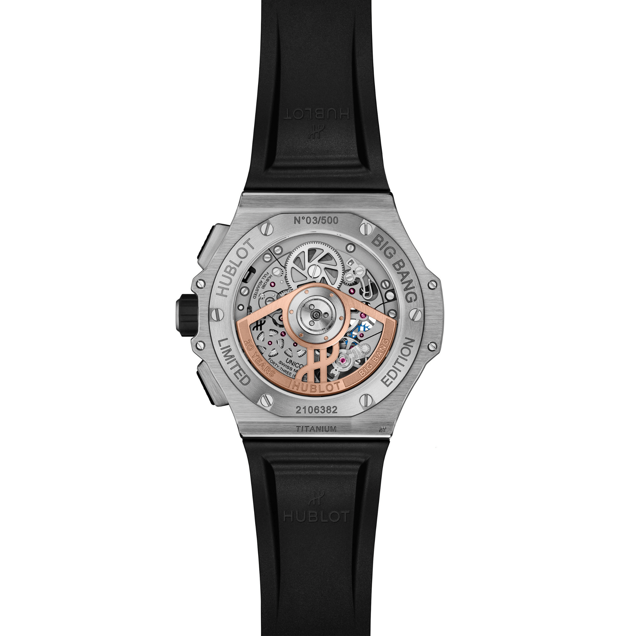 Hublot Big Bang 20th Anniversary Titanium Ceramic automatic carbon dial rubber strap 43 mm