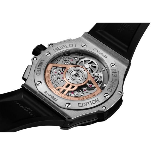 Montre Hublot Big Bang 20ème Anniversaire Titanium Ceramic automatique cadran carbone bracelet caoutchouc 43 mm