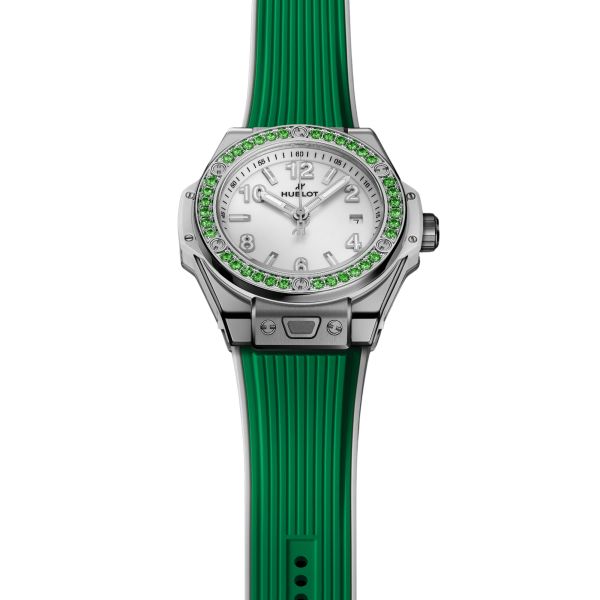 Hublot Big Bang One Click Joyful Steel Apple Green automatic white dial rubber strap 33 mm